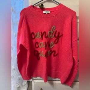 Christmas Sweater Ugly/Cute Pink Candy Cane Queen Size L by Gilli